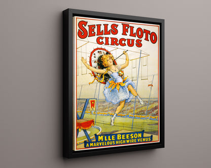 Circus Poster - Sells Floto - Mlle Beeson High Wire 1921