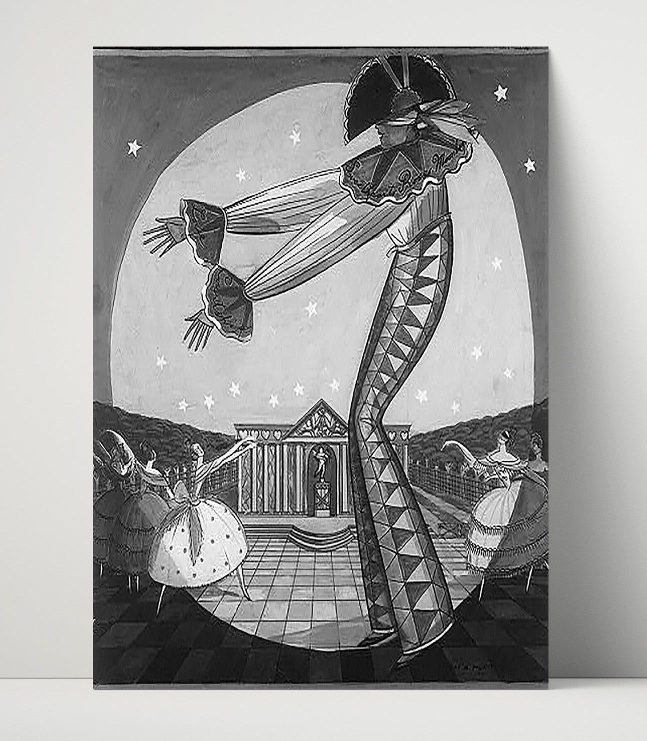 Sweethearts Roses and Moonlight Performance Vintage Circus Print 16x20 Unframed Print circus wall art print