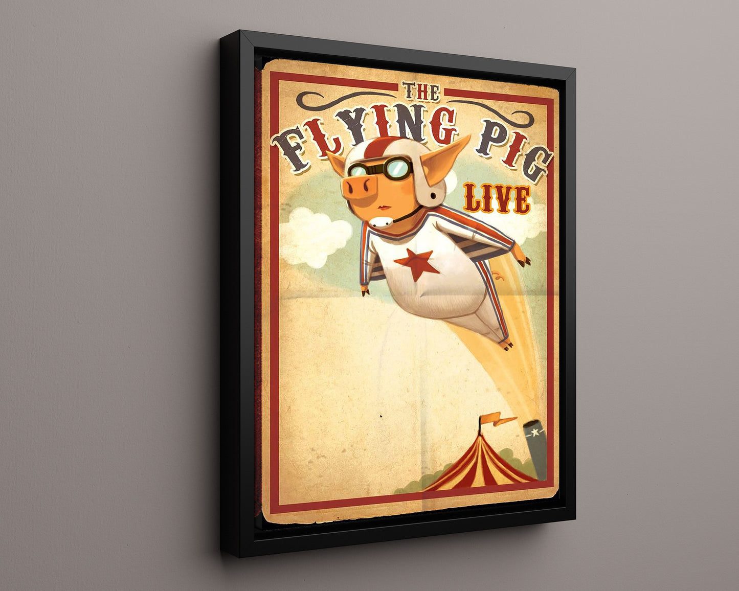 Circus Poster - The Flying Pig - Live