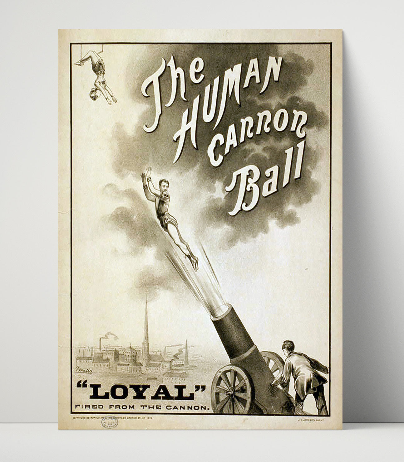The Human Cannonball Loyal Vintage Circus Print 16x20 Unframed Print circus wall art print