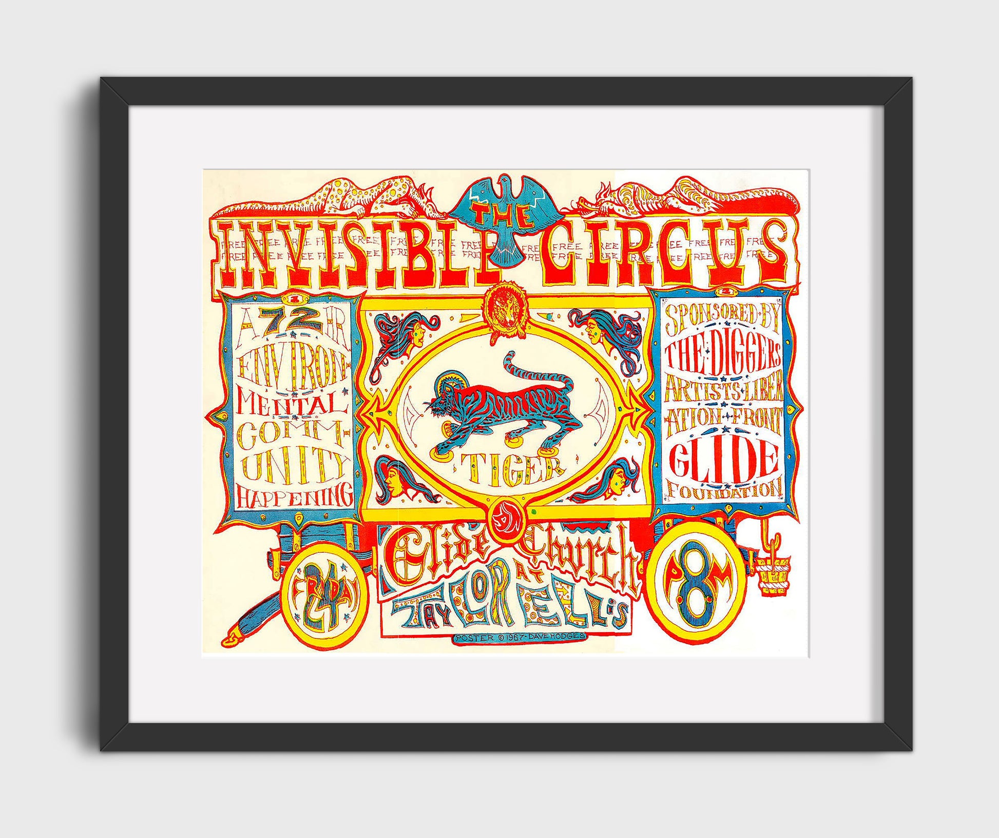 The Invisible Circus 1967 Vintage Circus Print 16x20 Gallery Frame circus wall art print