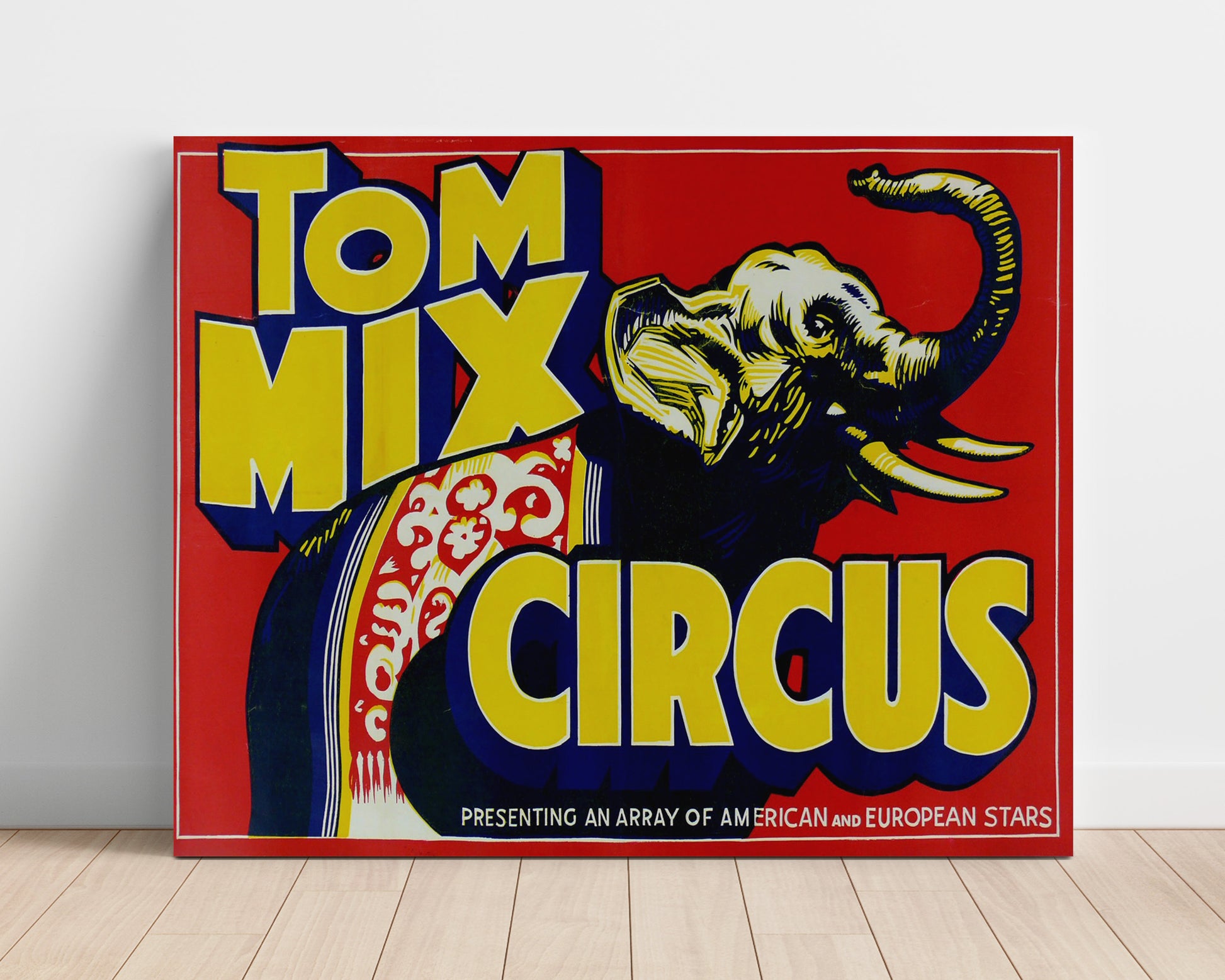 Tom Mix Elephant Show Vintage Circus Print 16x20 Unframed Print circus wall art print