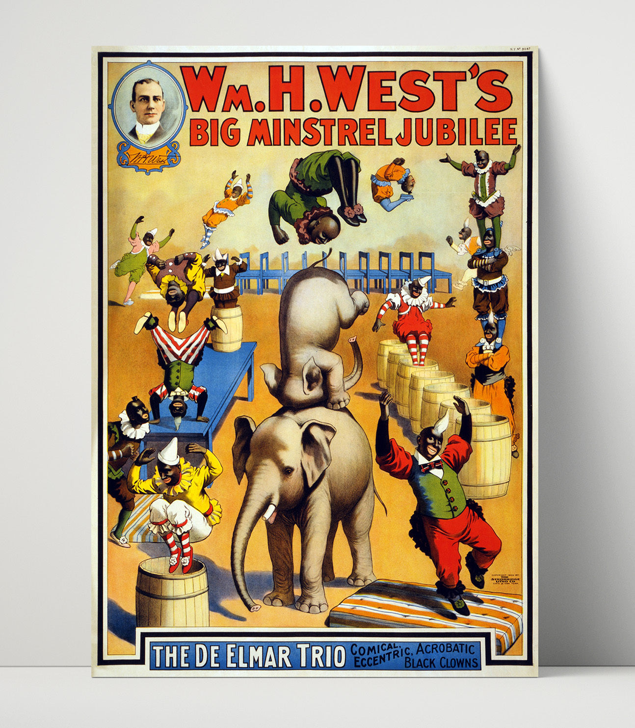 Wm. H. West Minstrel Jubilee Vintage Circus Print 16x20 Unframed Print circus wall art print