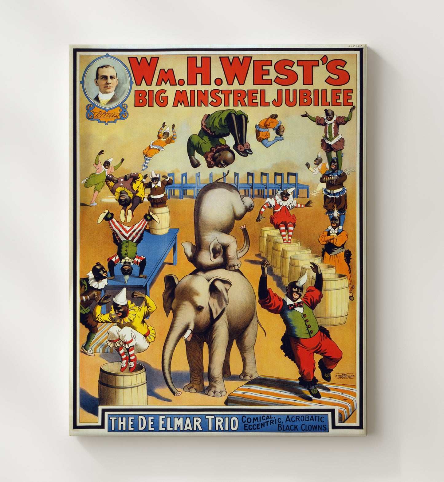 Wm. H. West Minstrel Jubilee Vintage Circus Print 20x24 Canvas circus wall art print