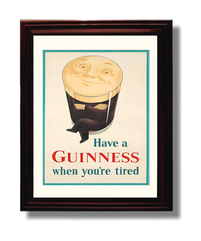 Classic Guinness Poster - Have a Guinness - Tired Face in Pint