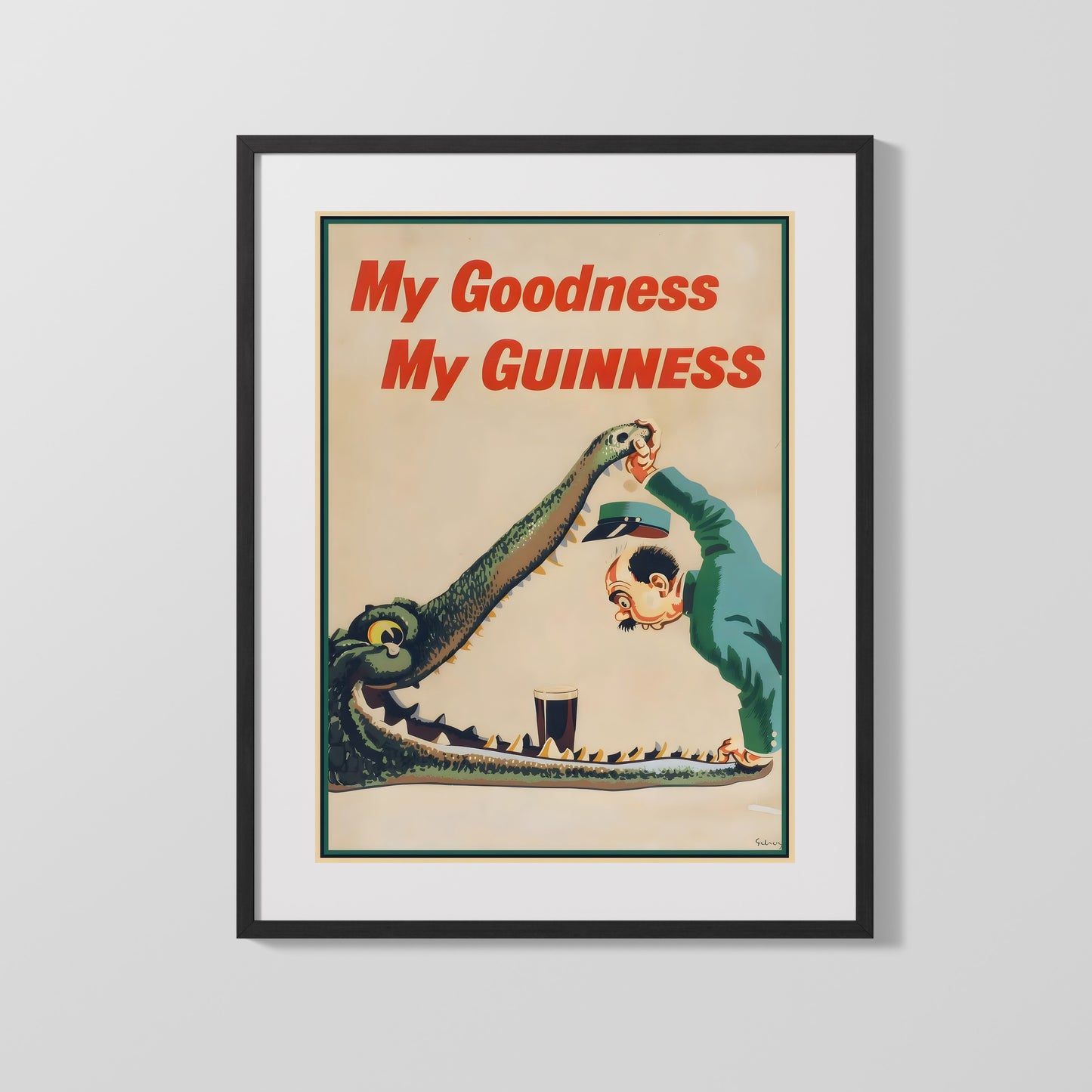 Classic Guinness Poster - My Goodness My Guinness - Crocodile