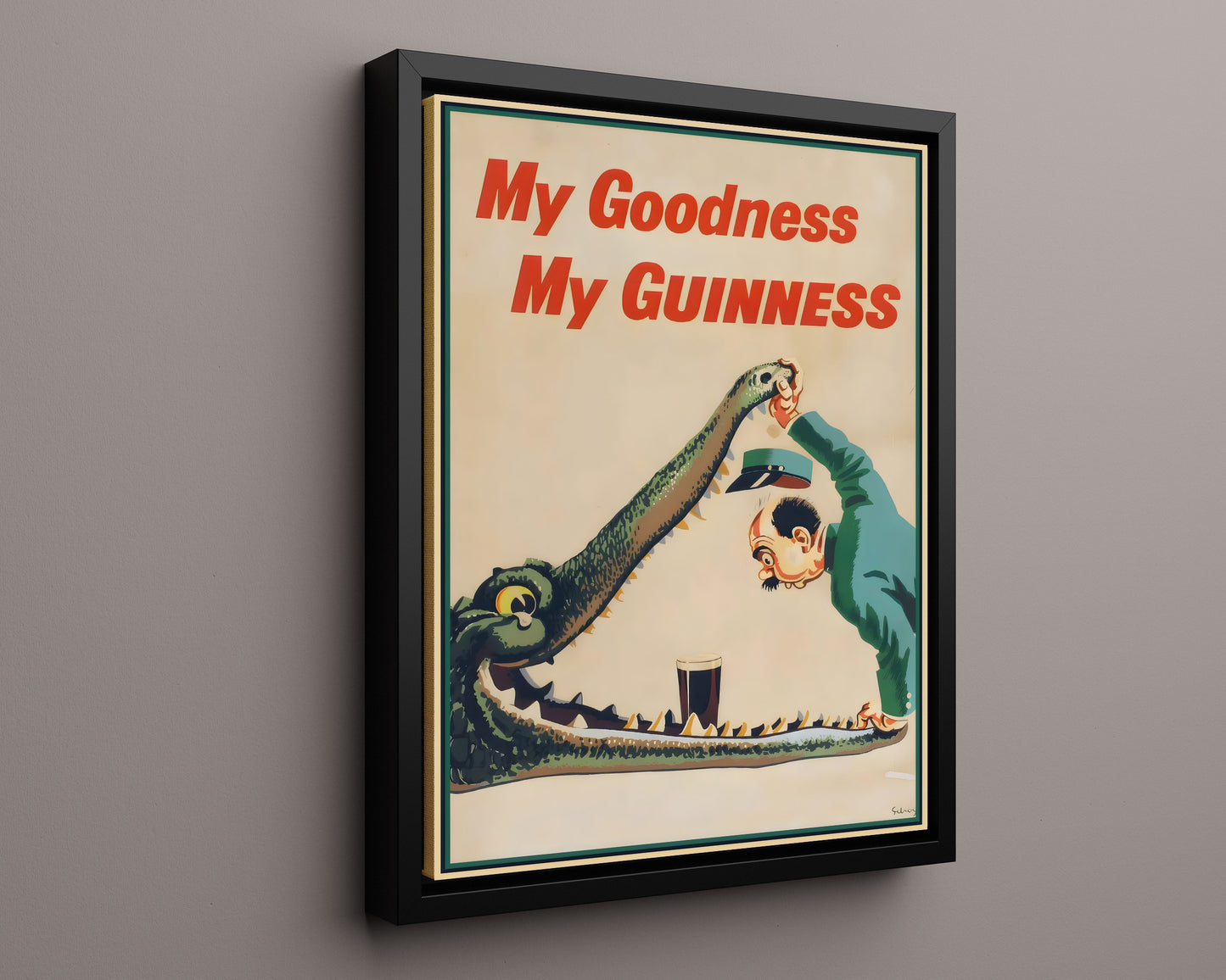 Classic Guinness Poster - My Goodness My Guinness - Crocodile