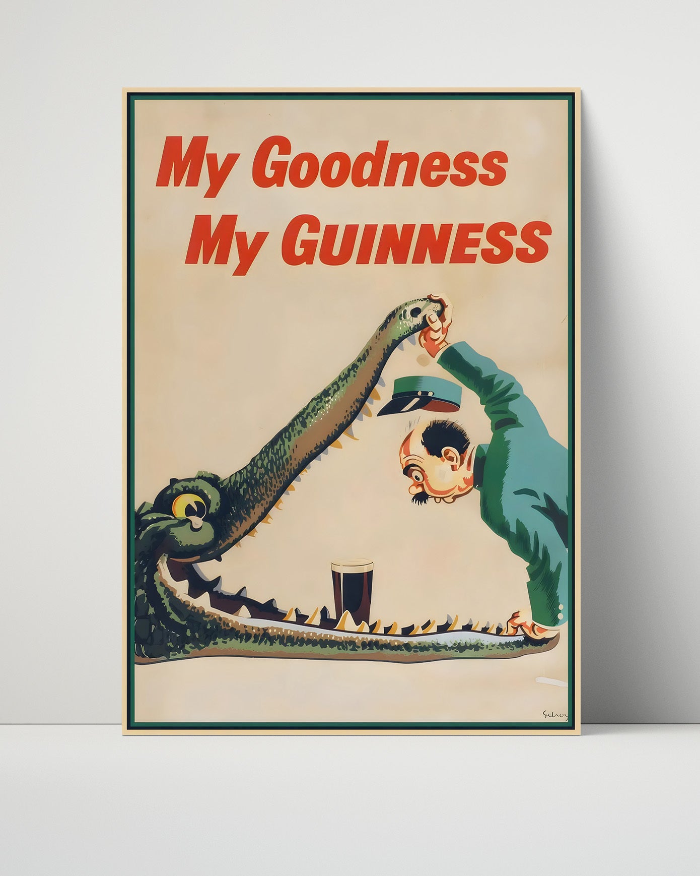Classic Guinness Poster - My Goodness My Guinness - Crocodile