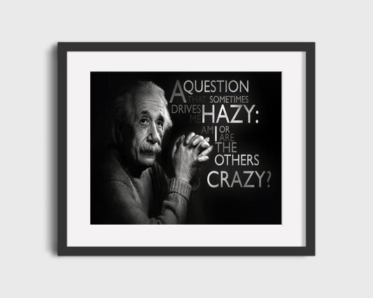 Classic Quotes - Albert Einstein - Am I crazy or others