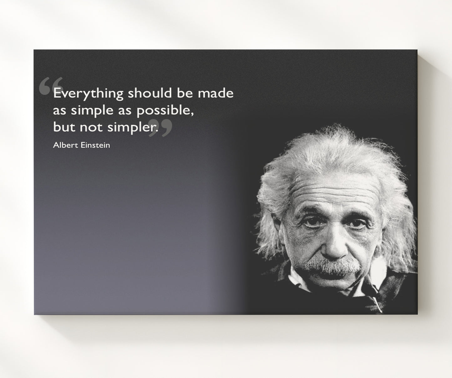 Albert Einstein As Simple As Possible But Not Simpler Quote Print 20x24 Canvas quote wall art print