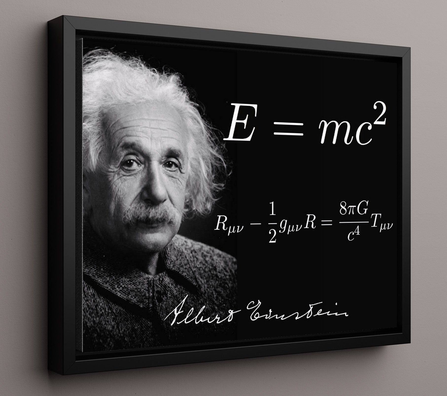 Albert Einstein Emc2 genius Quote Print 16x20 Framed Canvas quote wall art print