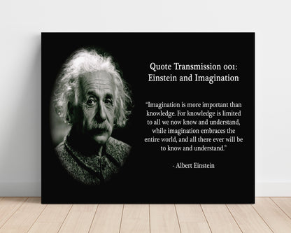 Classic Quotes Poster - Albert Einstein - Imagination more important