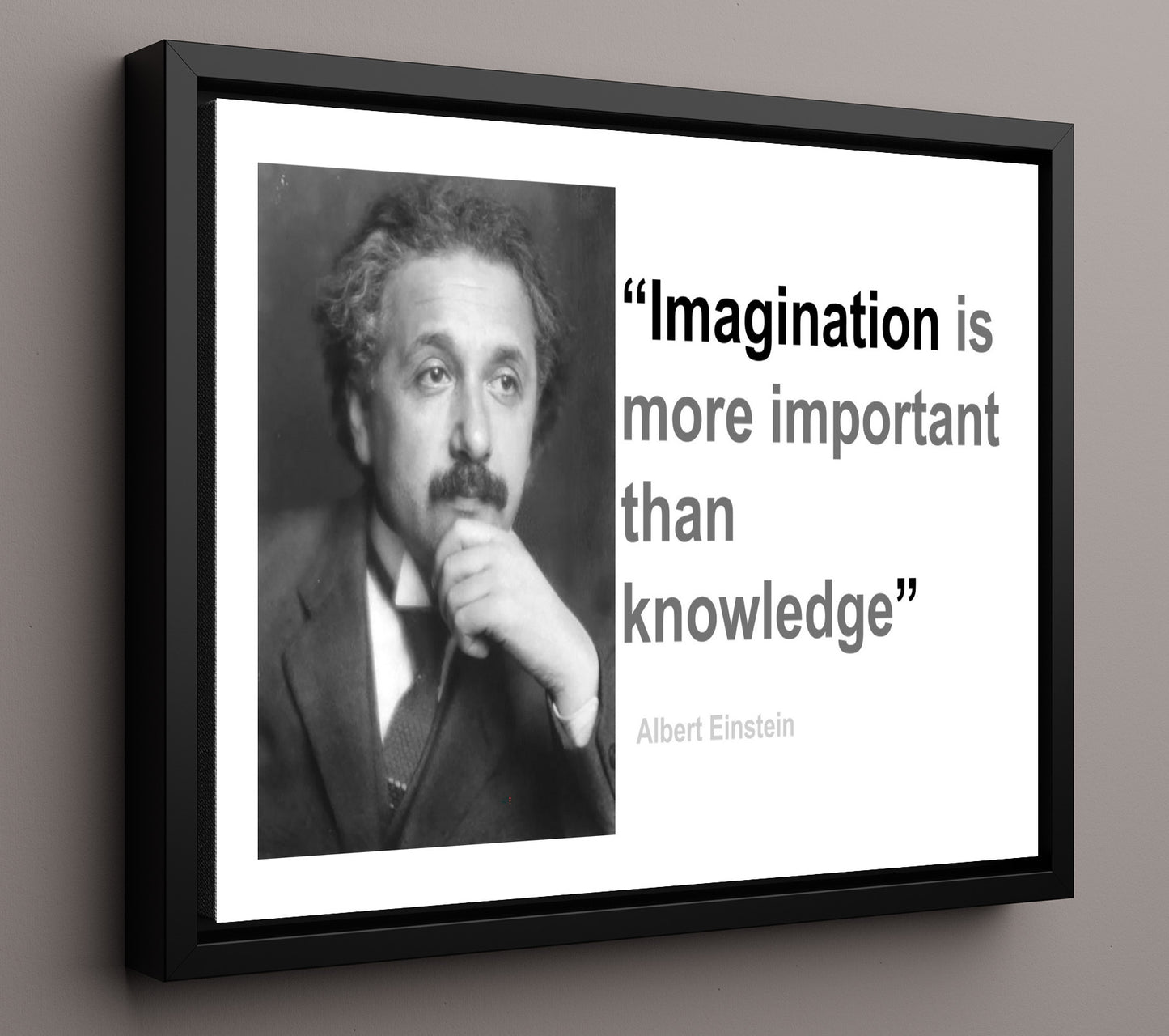 Albert Einstein Imagination over knowledge Quote Print 16x20 Framed Canvas quote wall art print
