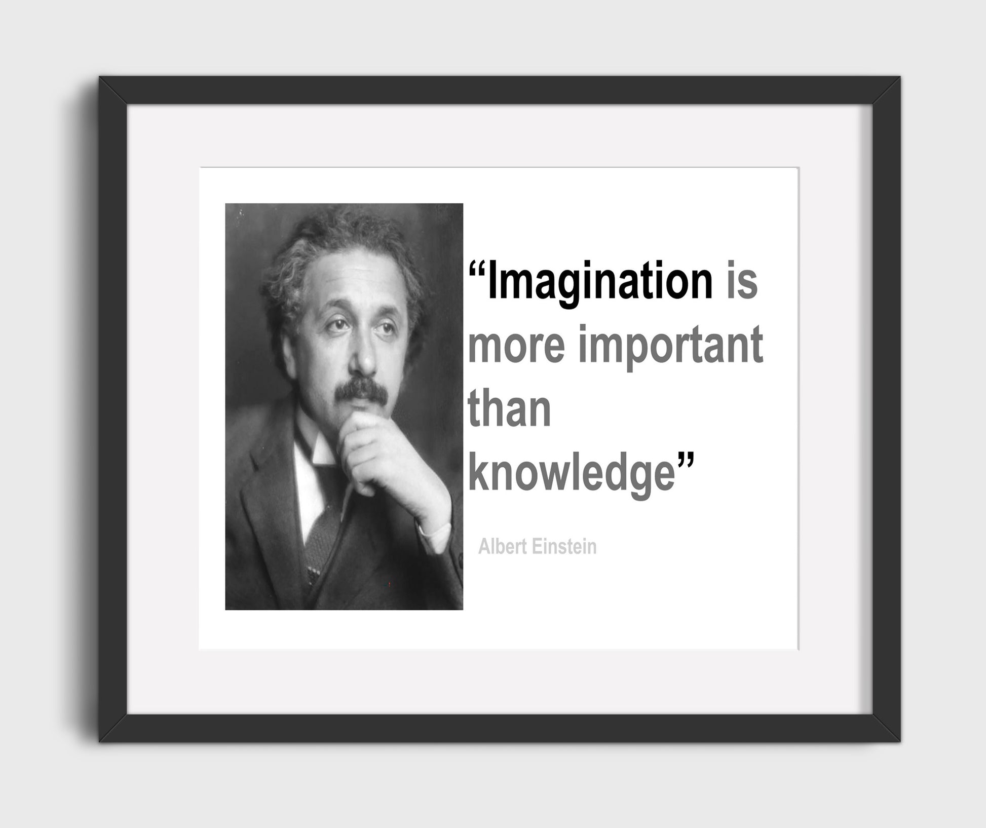Albert Einstein Imagination over knowledge Quote Print 16x20 Gallery Frame quote wall art print