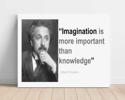 Classic Quotes Poster - Albert Einstein - Imagination over knowledge