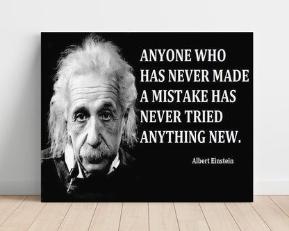 Classic Quotes Poster - Albert Einstein - Mistakes mean learning