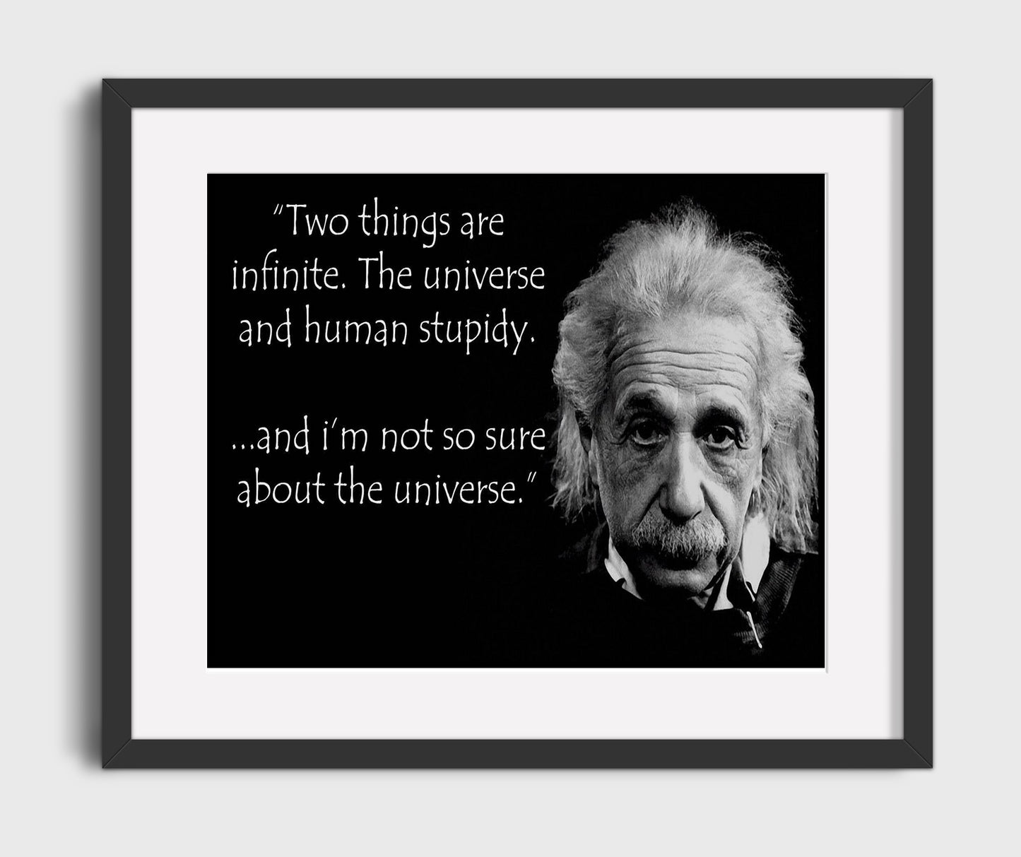Albert Einstein Not sure about universe Quote Print 16x20 Gallery Frame quote wall art print
