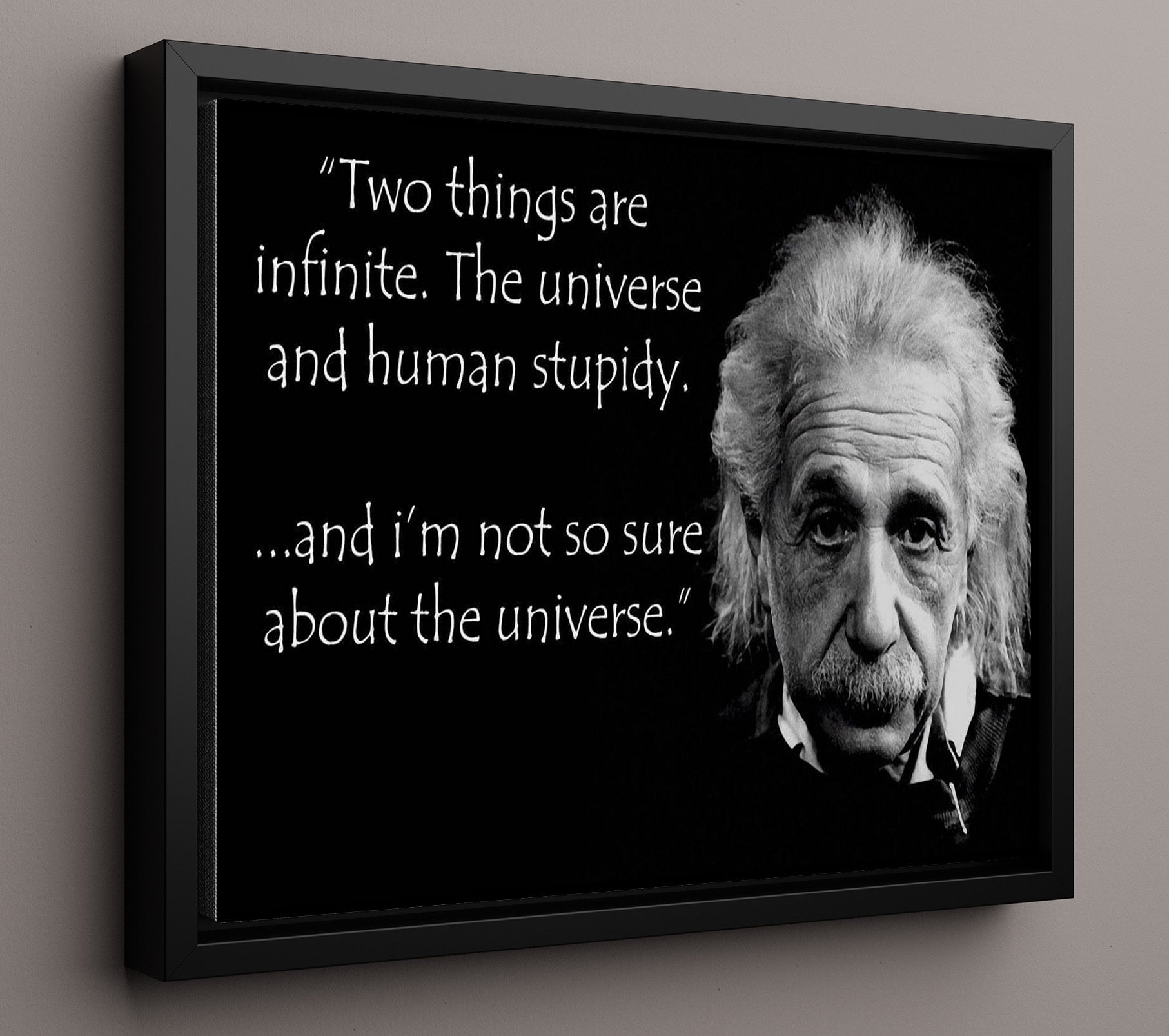 Albert Einstein Not sure about universe Quote Print 16x20 Framed Canvas quote wall art print