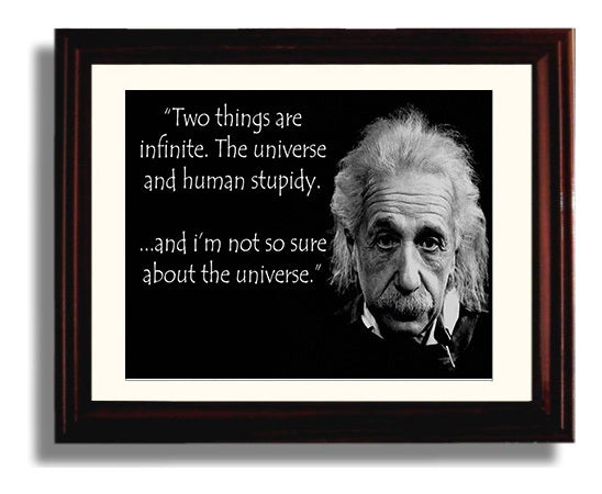 Albert Einstein Not sure about universe Quote Print 8x10 Beveled Frame quote wall art print