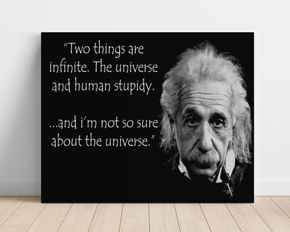 Classic Quotes Poster - Albert Einstein - Not sure about universe