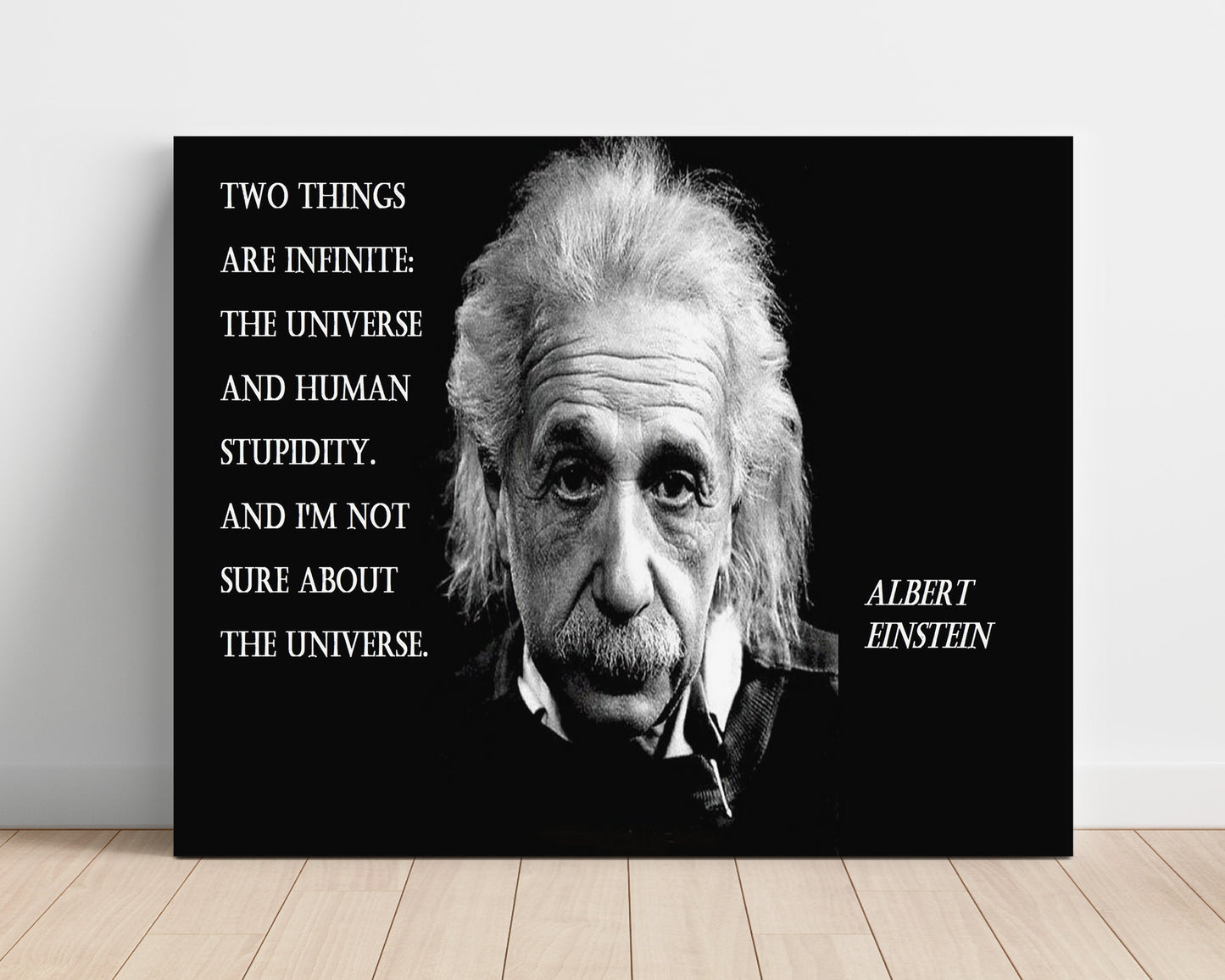 Albert Einstein Universe and stupidity Quote Print 16x20 Unframed Print quote wall art print