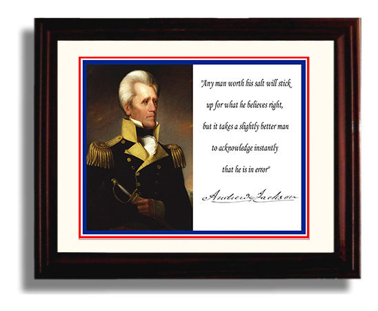 Andrew Jackson Worth his salt Quote Print 8x10 Beveled Frame quote wall art print