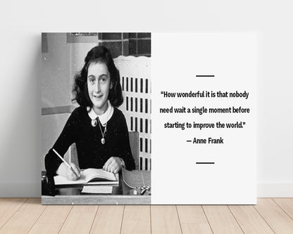Classic Quotes Poster - Anne Frank - Improve the world now
