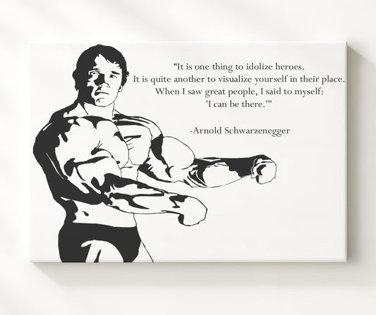 Arnold Schwarzenegger Visualize Yourself Among Heroes Quote Print 8x10 Beveled Frame quote wall art print