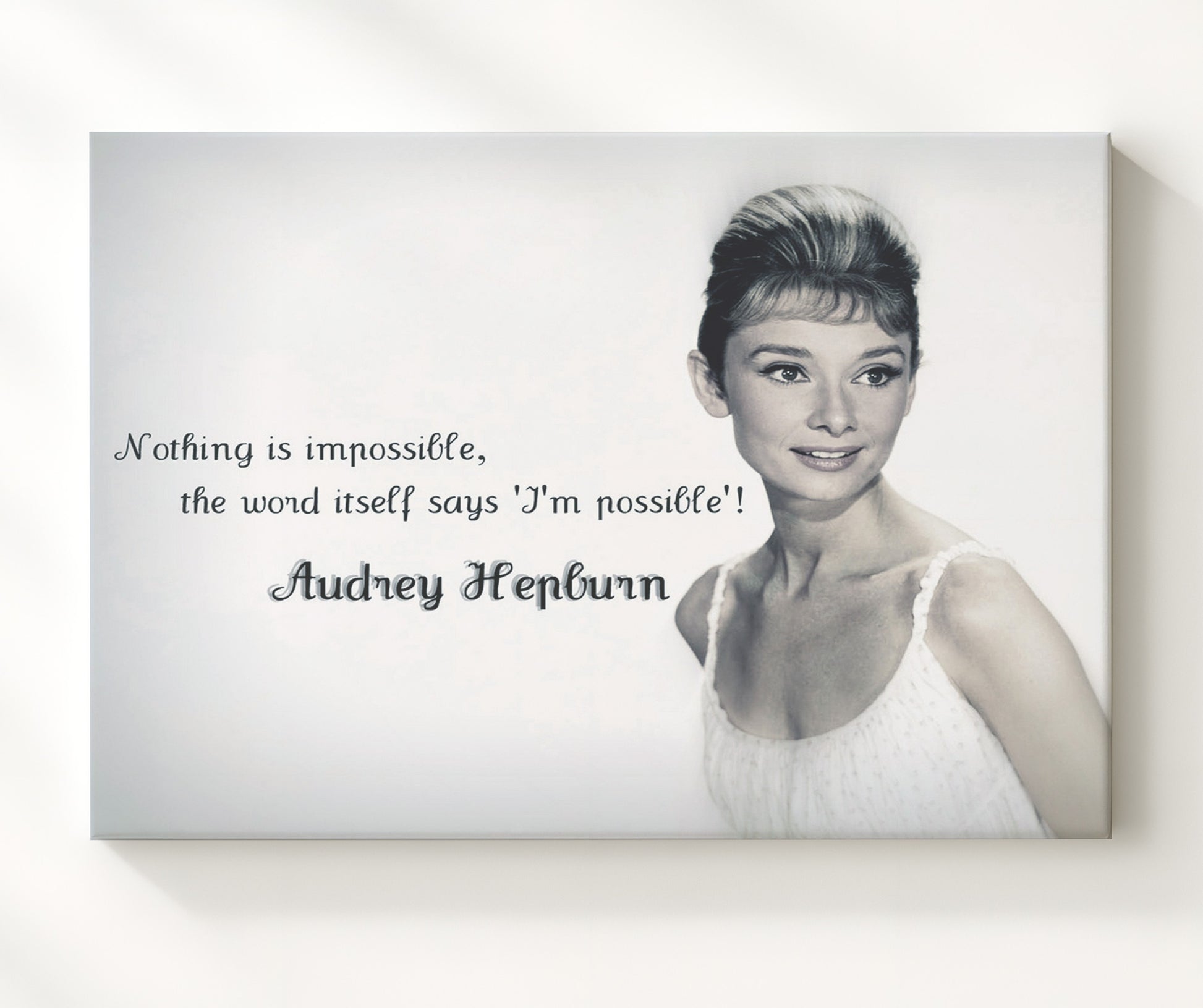 Audrey Hepburn Impossible means possible Quote Print 20x24 Canvas quote wall art print