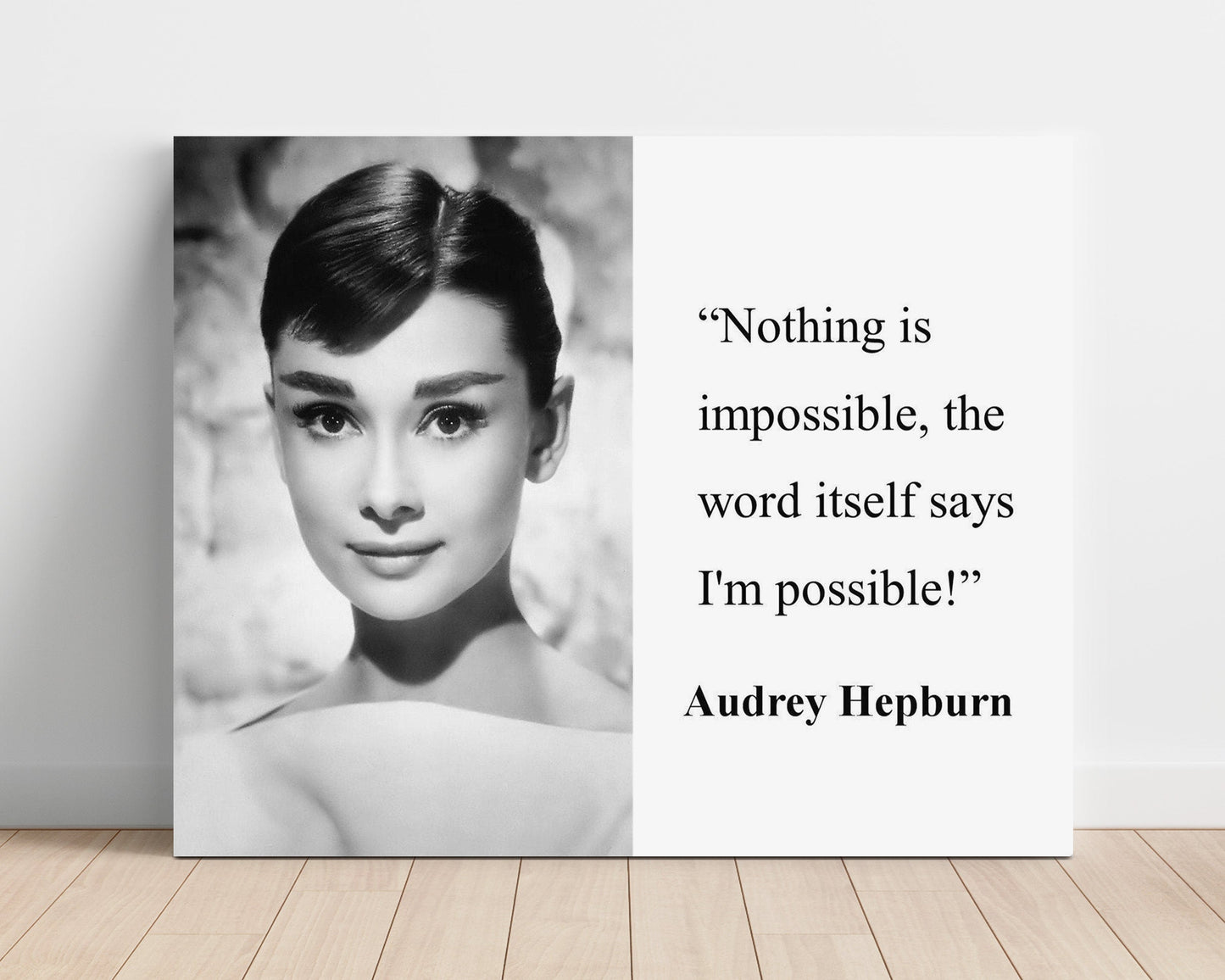 Classic Quotes Poster - Audrey Hepburn - Nothing impossible