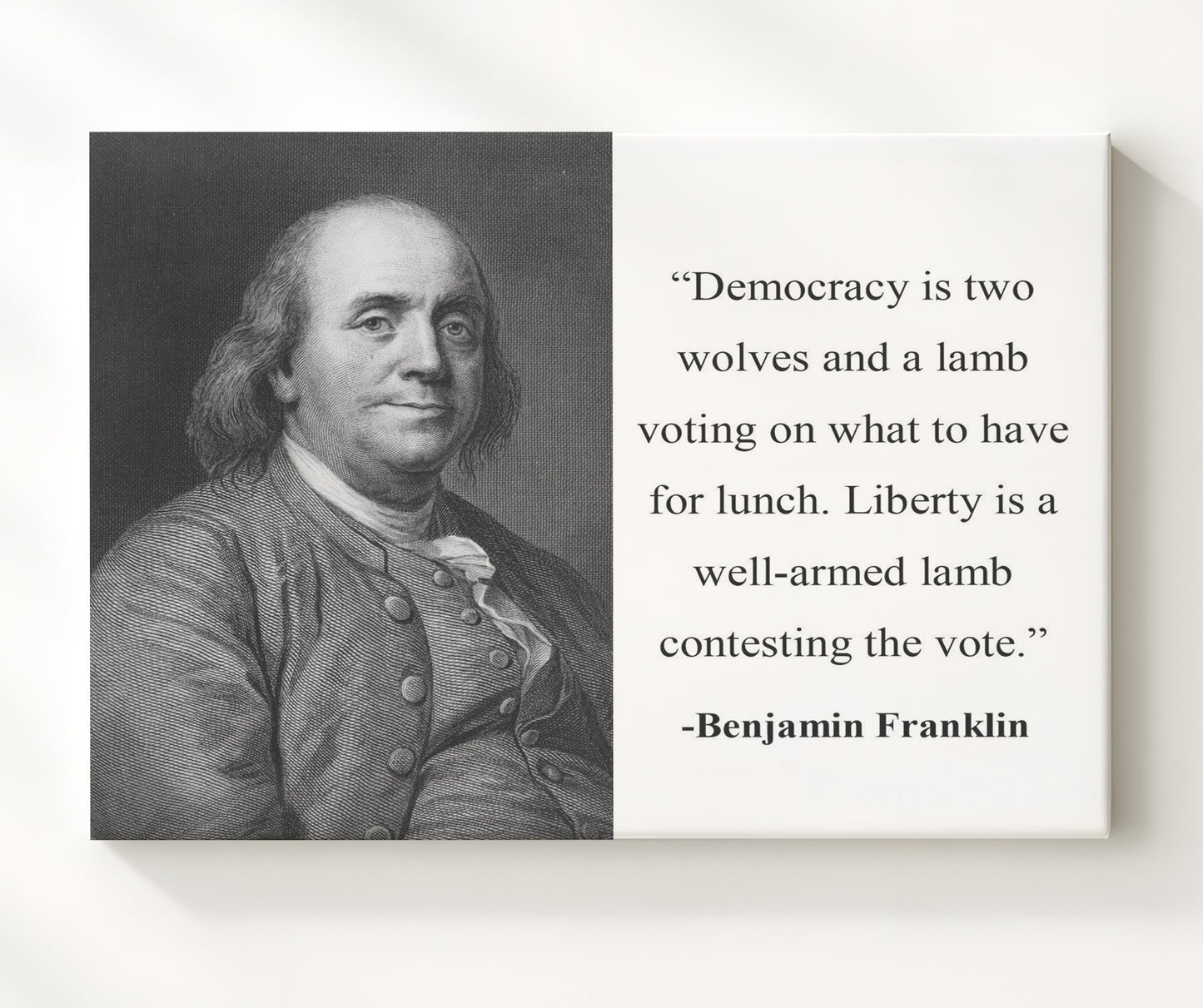 Benjamin Franklin Wolves and lambs Quote Print 20x24 Canvas quote wall art print