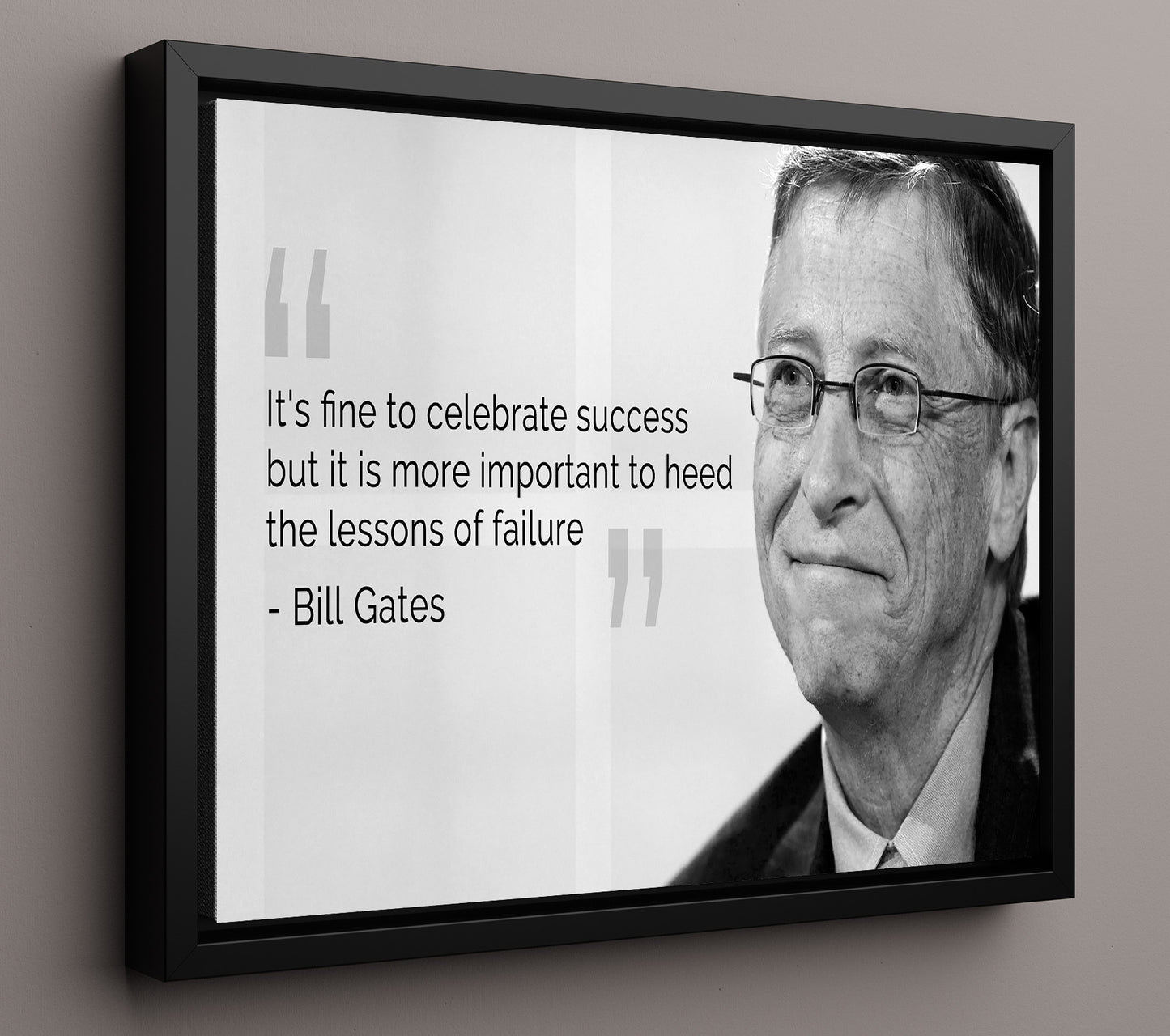 Bill Gates Lessons of failure Quote Print 16x20 Framed Canvas quote wall art print