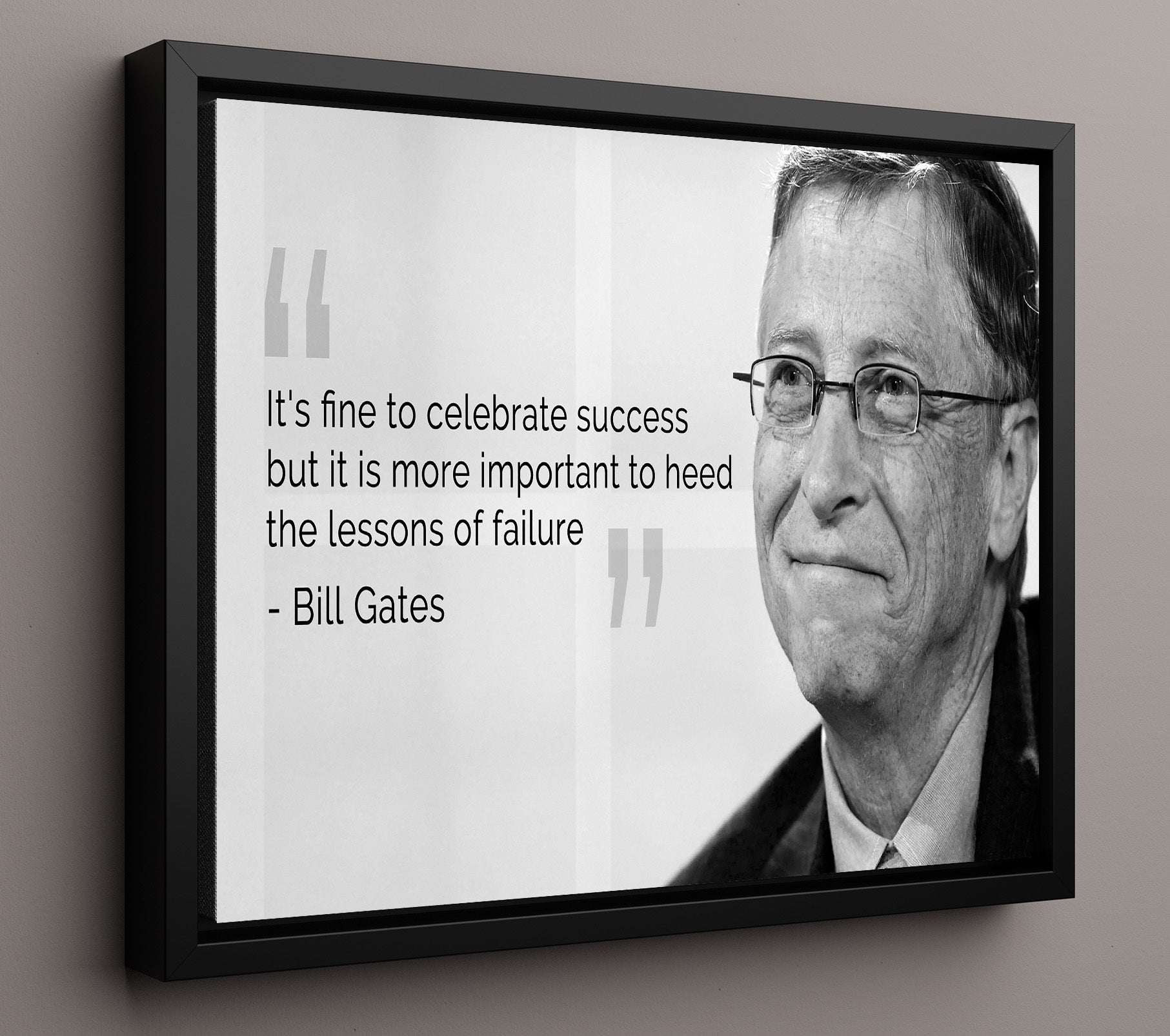 Bill Gates Lessons of failure Quote Print 16x20 Framed Canvas quote wall art print