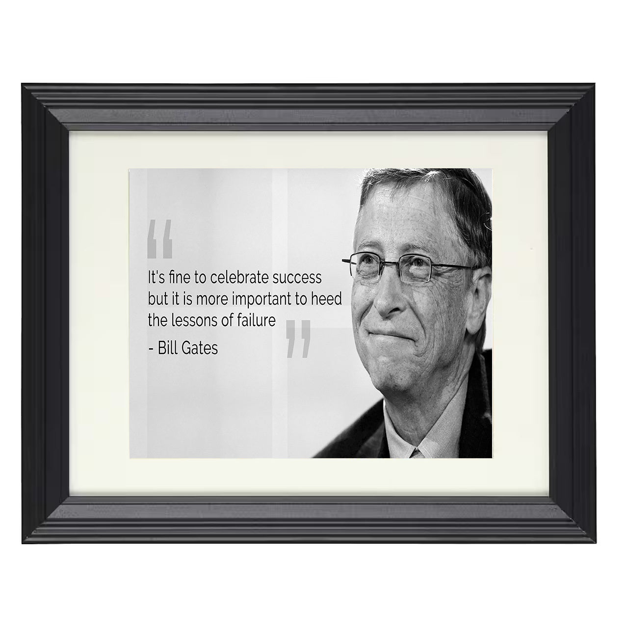 Bill Gates – Lessons of Failure – 8x10 black beveled framed quote wall art