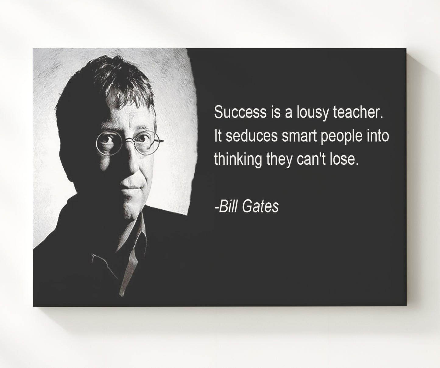 Bill Gates Success lousy teacher Quote Print 20x24 Canvas quote wall art print