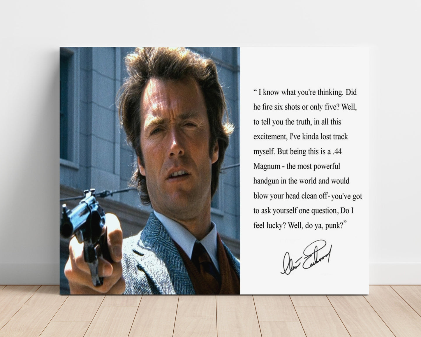 Clint Eastwood Do you feel lucky Quote Print 16x20 Unframed Print quote wall art print