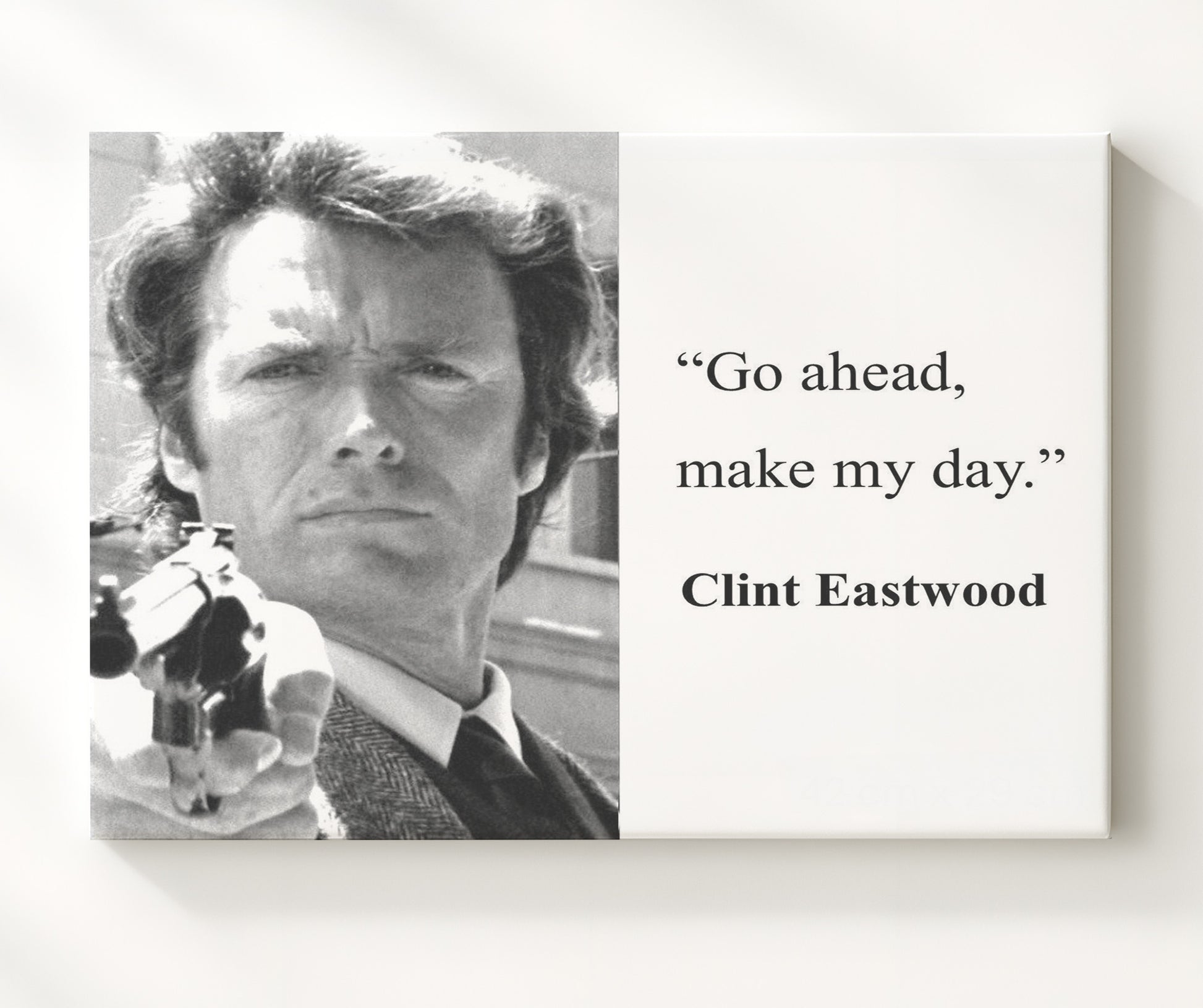 Clint Eastwood Make my day Quote Print 20x24 Canvas quote wall art print
