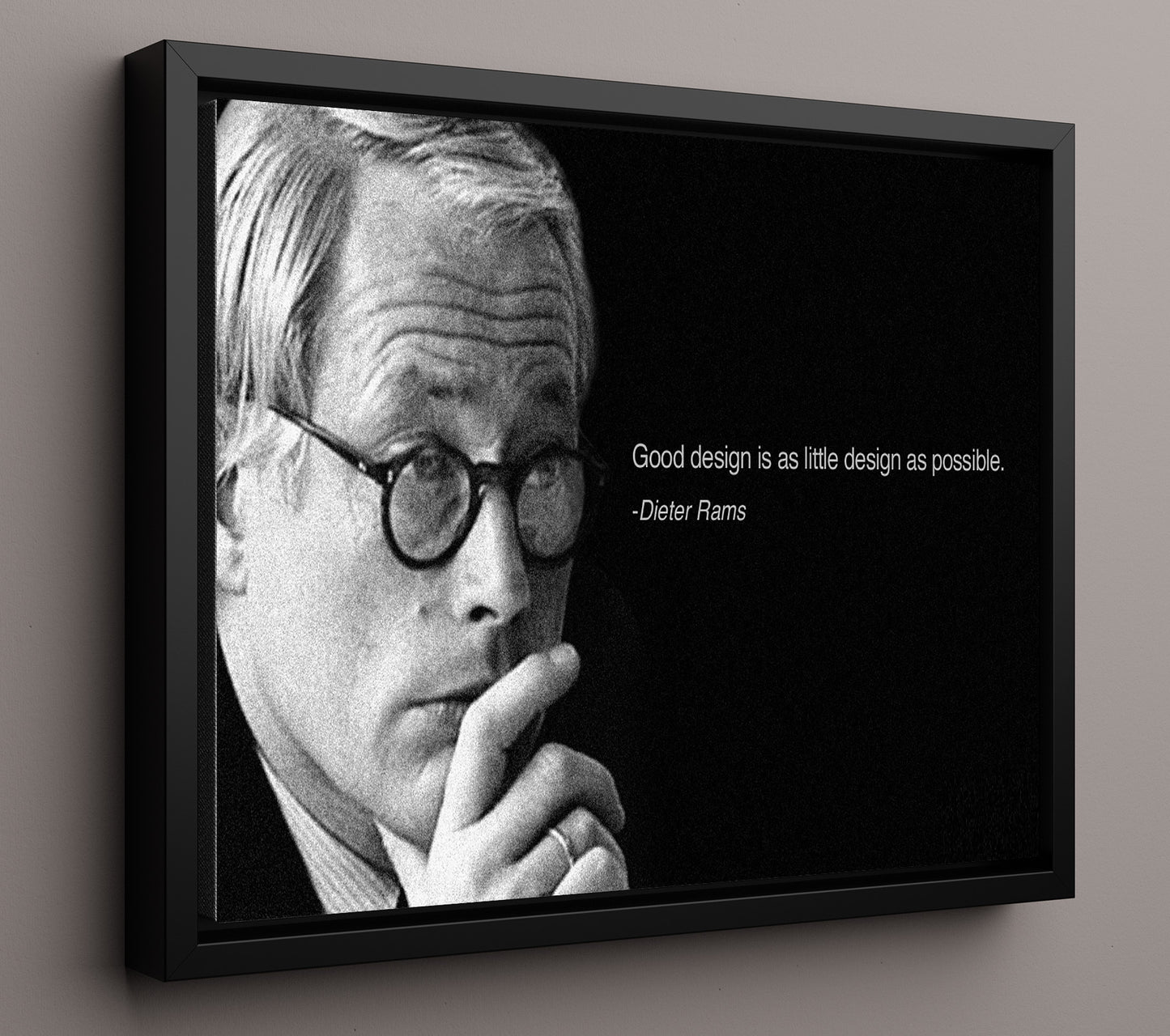 Dieter Rams As little design as possible Quote Print 16x20 Framed Canvas quote wall art print