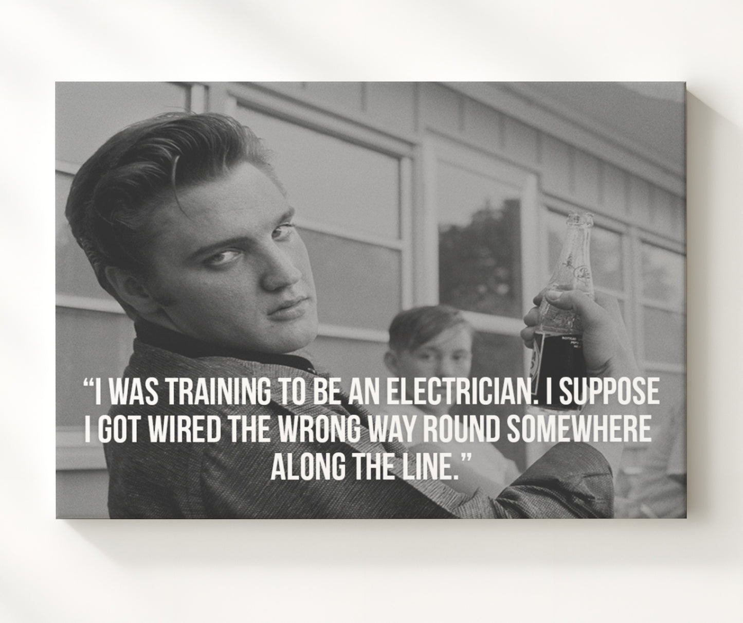Elvis Presley Wired the wrong way Quote Print 20x24 Canvas quote wall art print