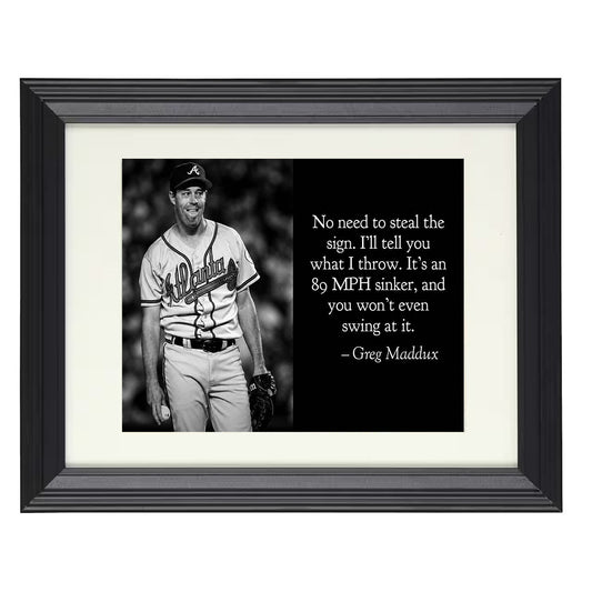 Greg Maddux 89 MPH sinker Quote Print 16x20 Unframed Print quote wall art print