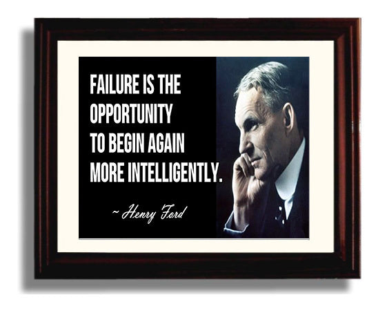 Henry Ford Smarter restarts Quote Print 8x10 Beveled Frame quote wall art print