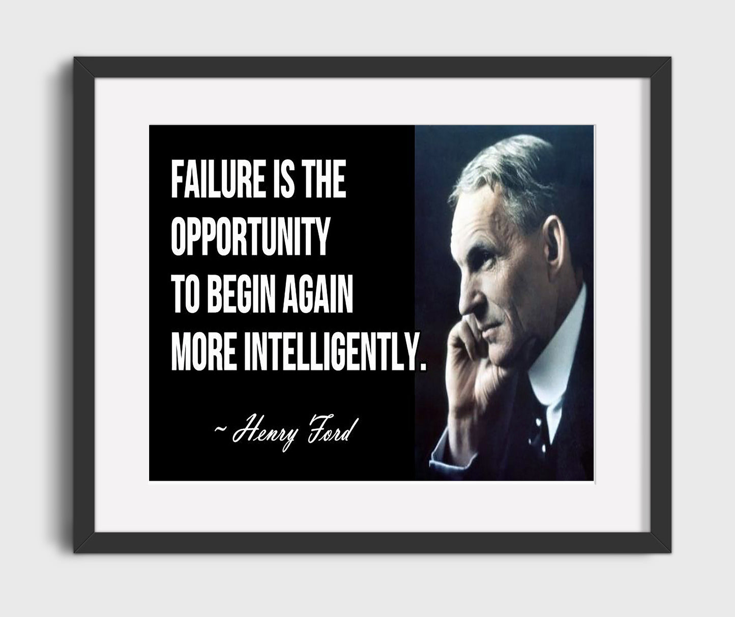 Henry Ford Smarter restarts Quote Print 16x20 Gallery Frame quote wall art print