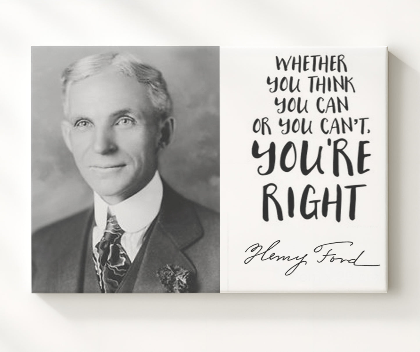 Henry Ford Whether You Think You Can Or Cant Youre Right Quote Print 20x24 Canvas quote wall art print