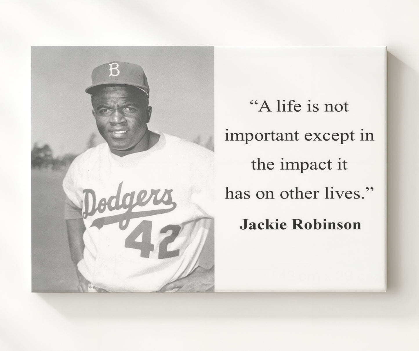 Jackie Robinson A Life Is Important By Its Impact Quote Print 20x24 Canvas quote wall art print