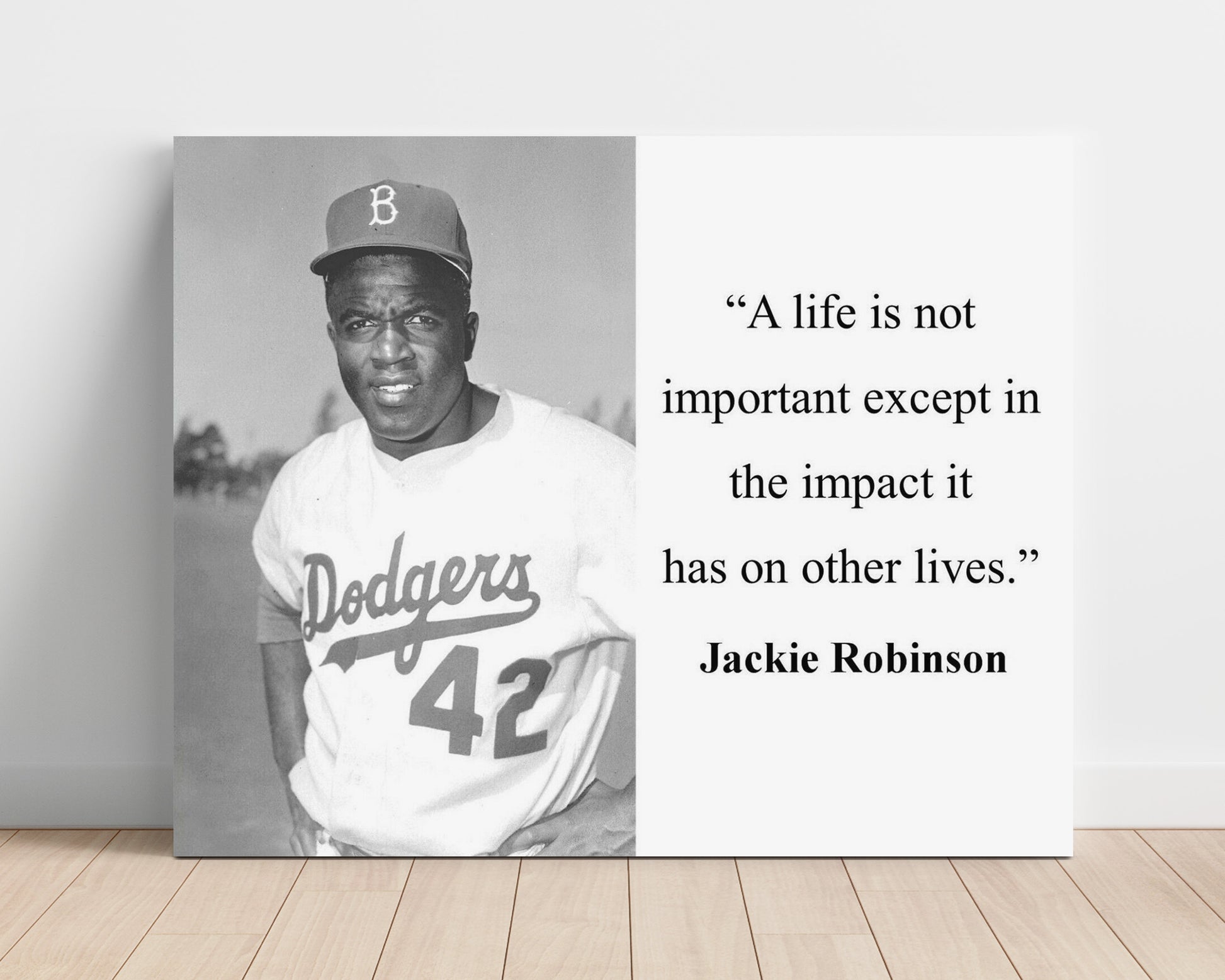 Jackie Robinson A Life Is Important By Its Impact Quote Print 16x20 Unframed Print quote wall art print