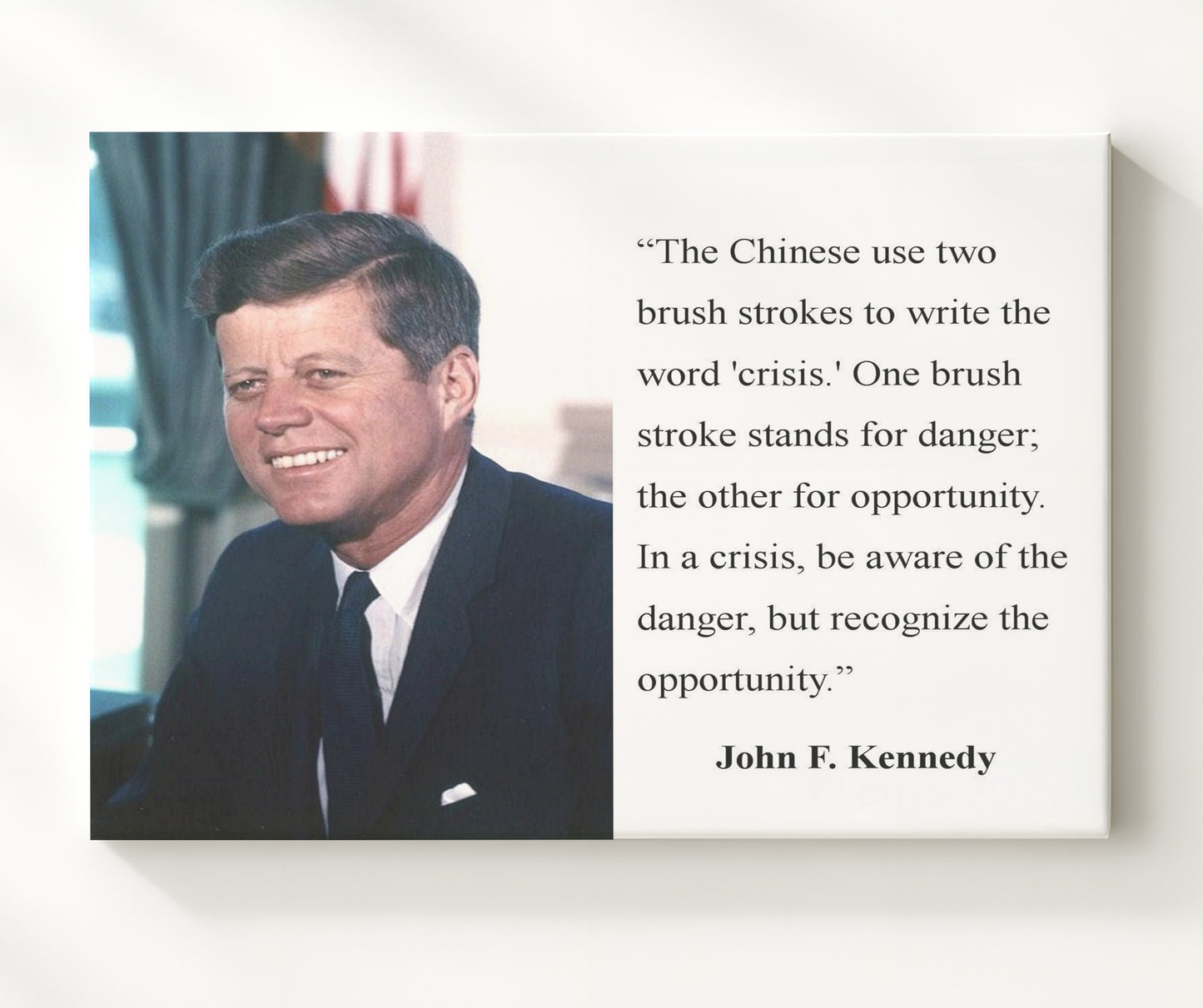 John F. Kennedy Crisis as opportunity Quote Print 20x24 Canvas quote wall art print