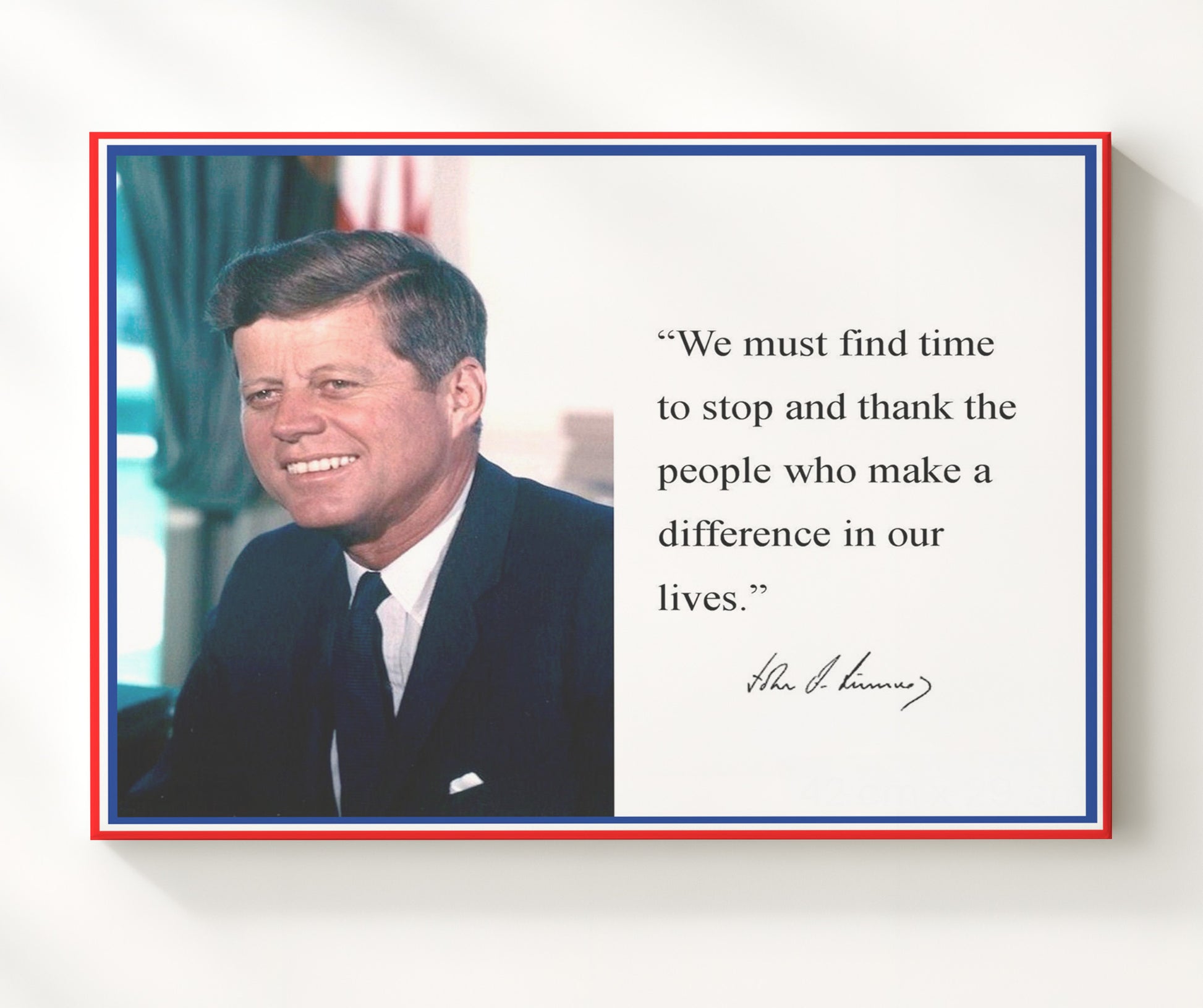 John F. Kennedy Gratitude matters Quote Print 20x24 Canvas quote wall art print