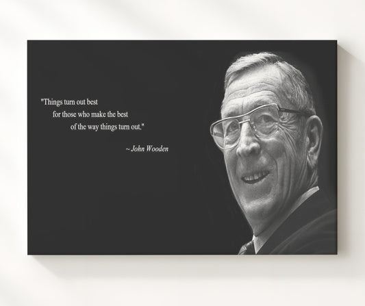 John Wooden Things Turn Out Best For Those Who Make The Best Quote Print 8x10 Beveled Frame quote wall art print