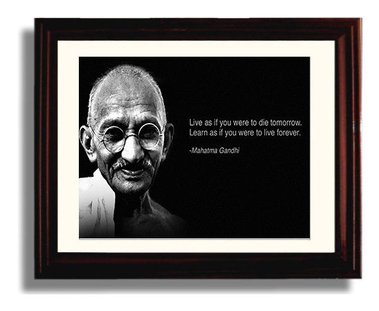 Mahatma Gandhi Live as if die tomorrow Quote Print 8x10 Beveled Frame quote wall art print