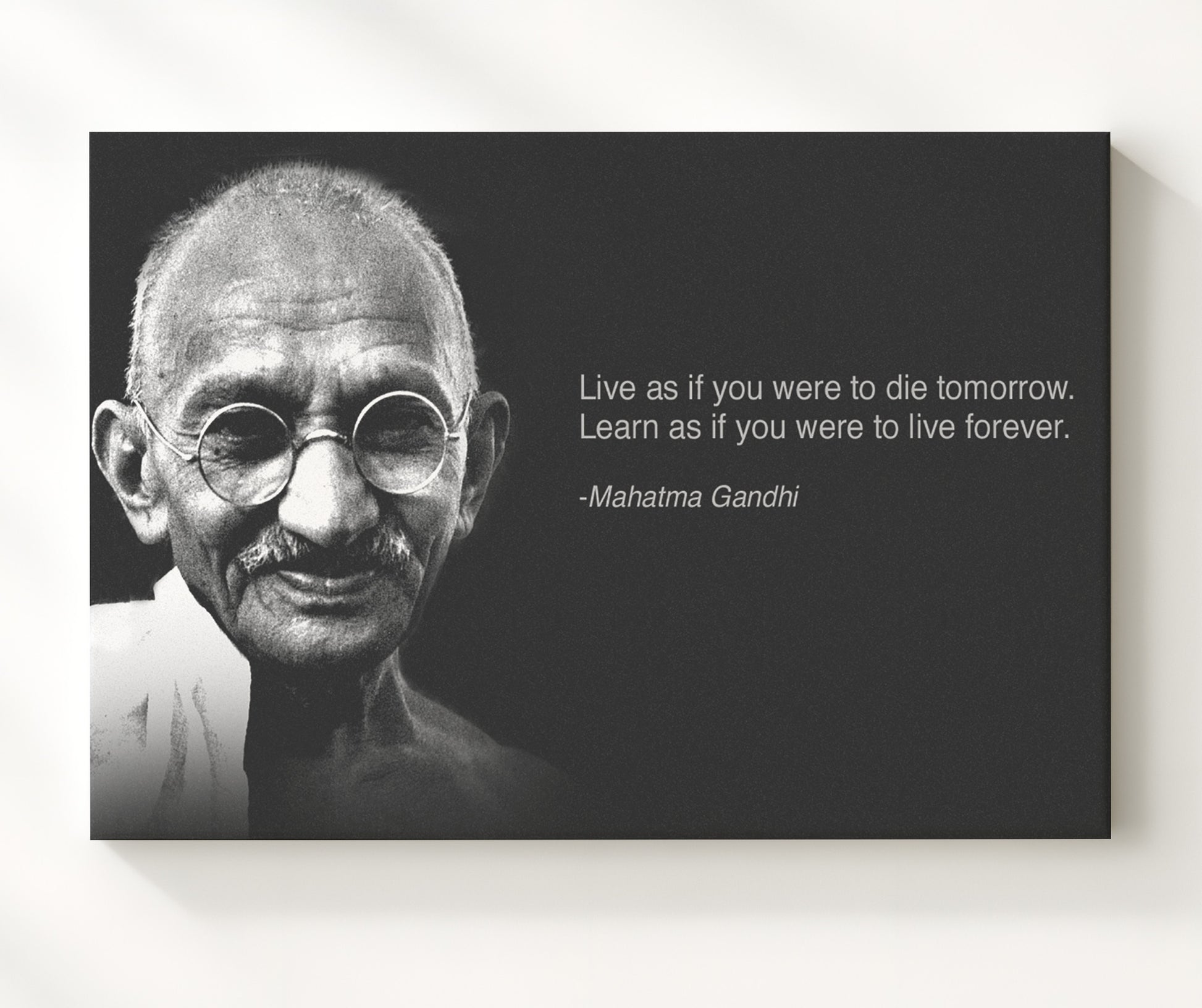 Mahatma Gandhi Live as if die tomorrow Quote Print 20x24 Canvas quote wall art print